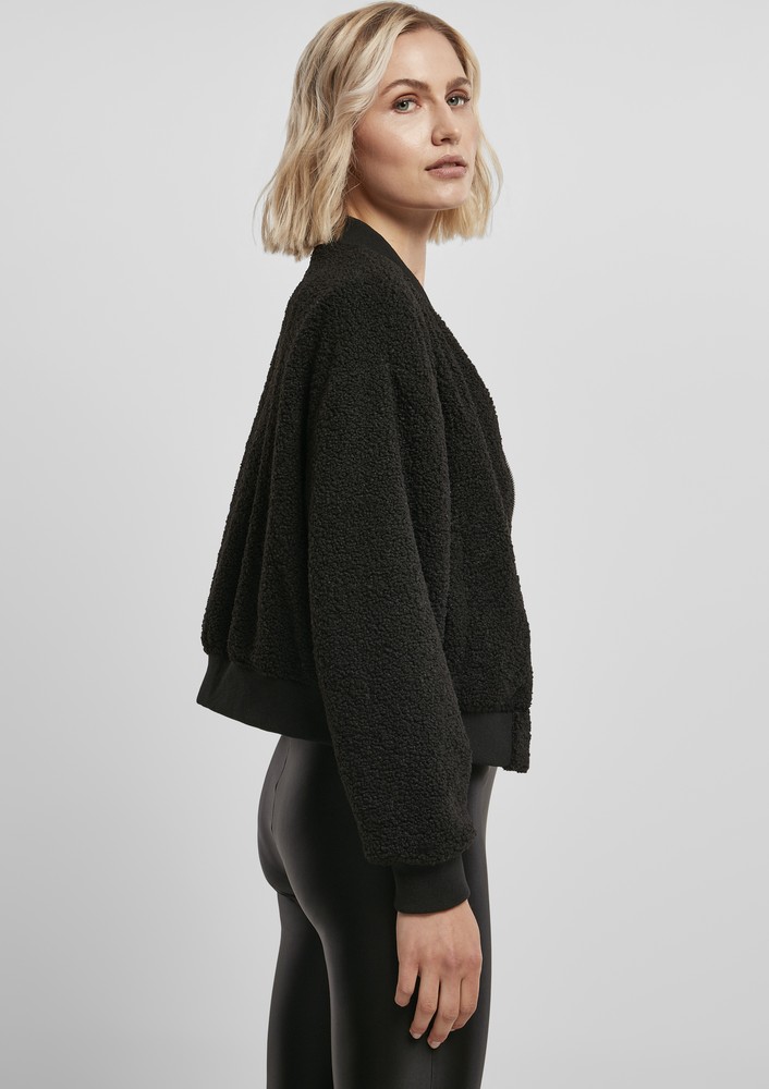UrbanClassicsDamenLadiesOversizedSherpaBomberJacketBlack