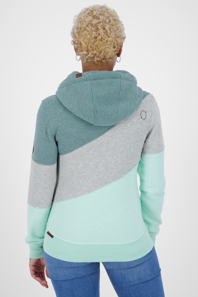 AlifeKickinDamenSteffiAKASweatjacketMintMelange-2XL