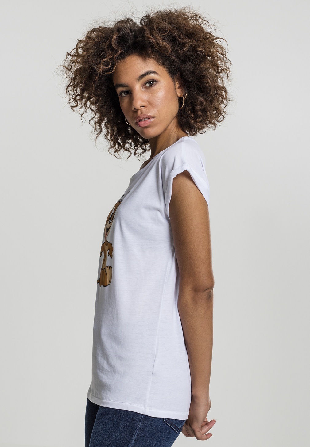 MerchcodeFemaleShirtLadiesTomJerryMouseTeeWhite