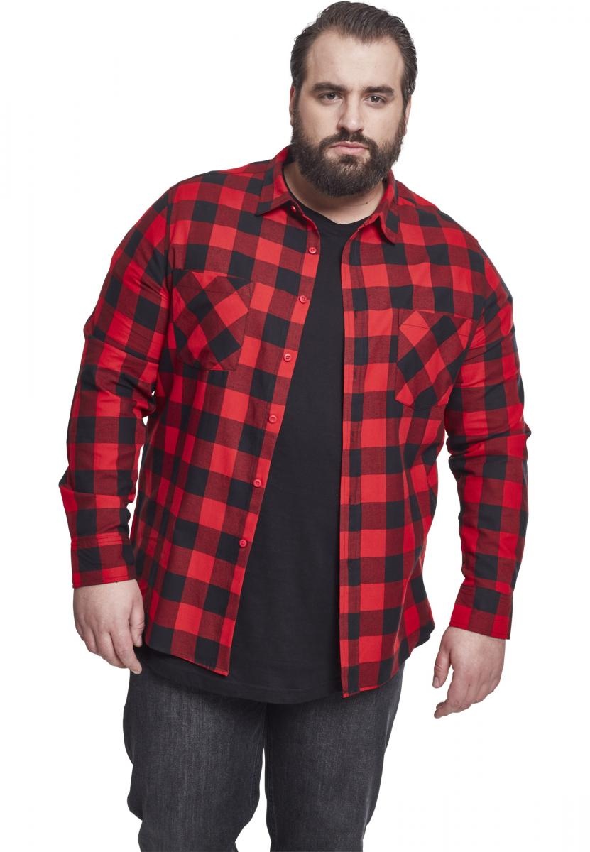 UrbanClassicsHemdCheckedFlanellShirtBlackRed-3XL