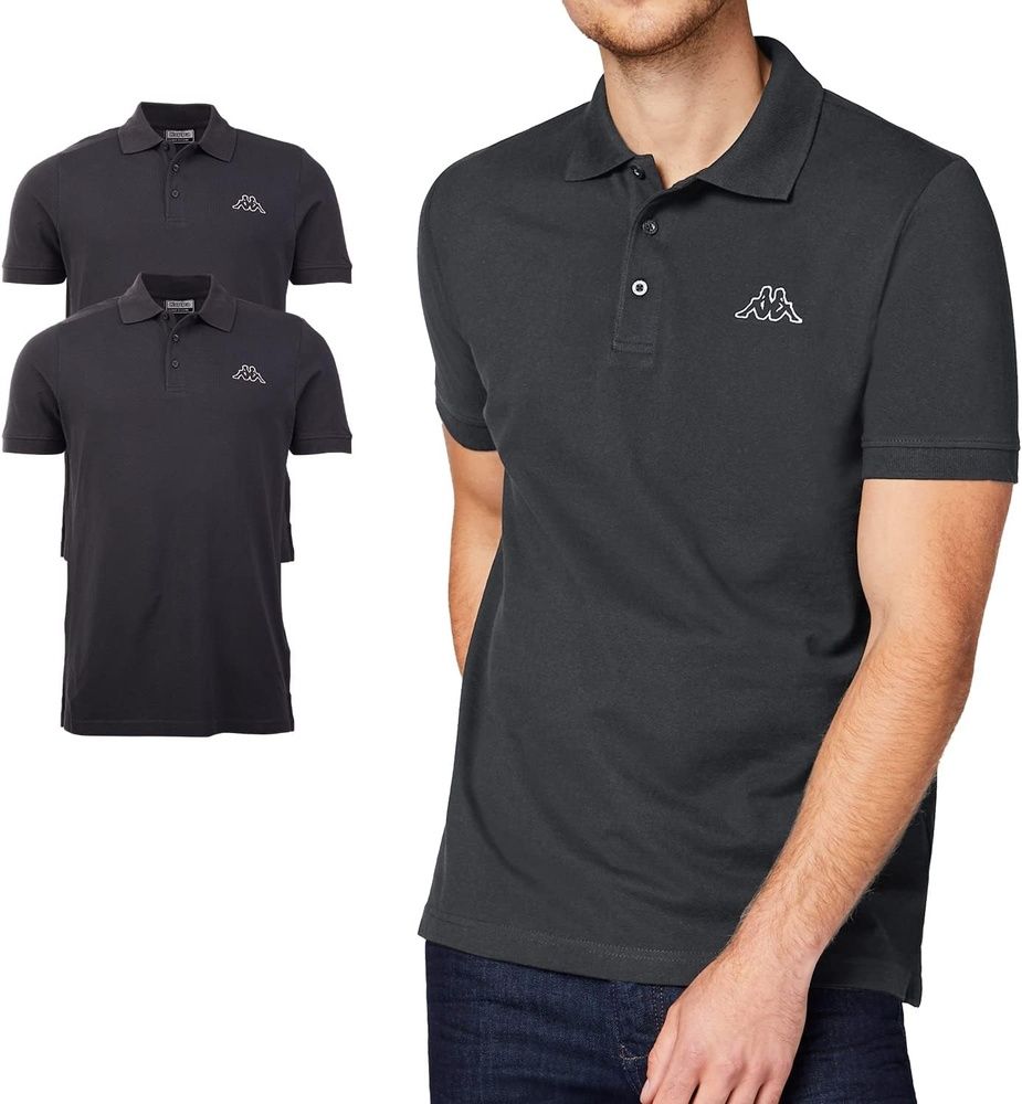 KappaHerrenPoloshirtVenistMen2erPack707468Asphalt-S