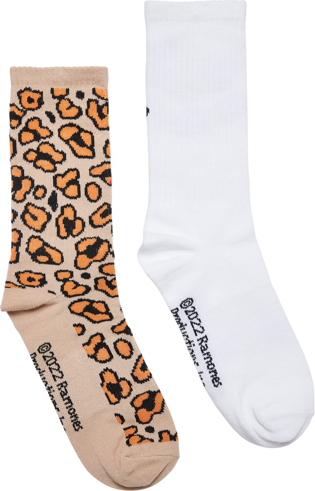 MerchcodeSockenRamonesLeoSocks2-PackLeoAopOffwhite