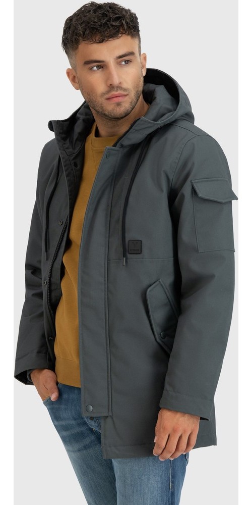 VintageIndustriesFunktionsjackeGusParkaStoneGrey-S