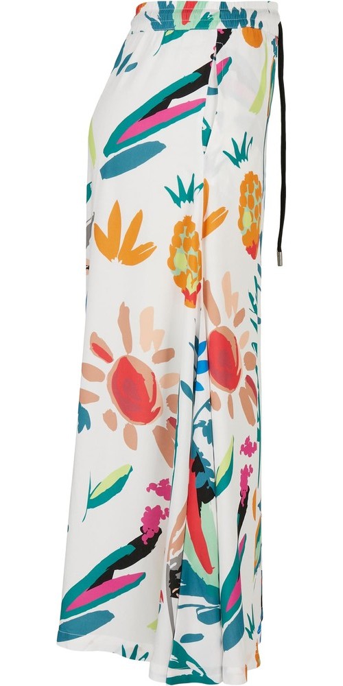 UrbanClassicsDamenLadiesViscoseMidiSkirtWhitesandfruity-3XL