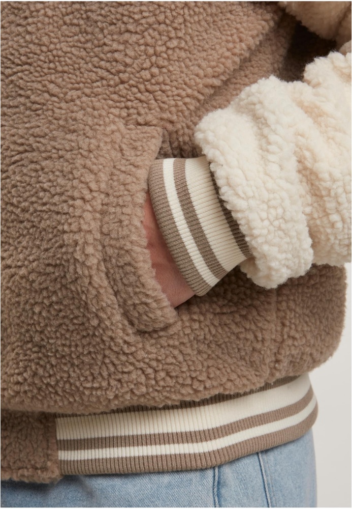 UrbanClassicsJackeTeddyCollegeJacketTB7943Darktaupe-3XL