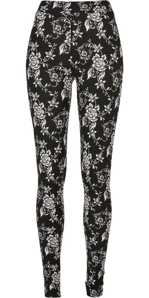 UrbanClassicsDamenLadiesSoftAopLeggingsBlackrose-3XL