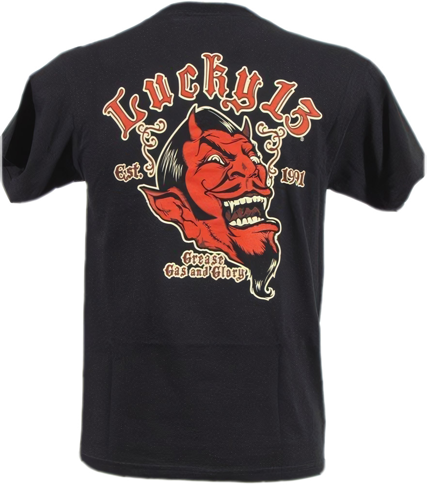 Lucky13T-ShirtGreaseGasGloryBlack