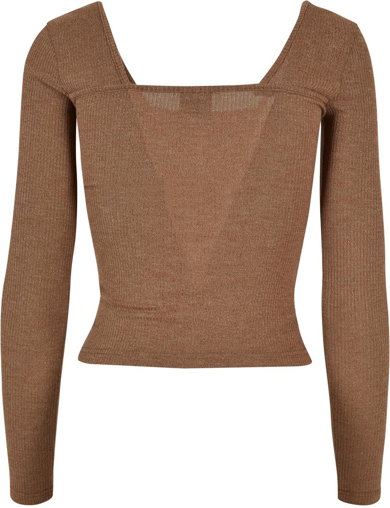 UrbanClassicsDamenLadiesRibSquaredNecklineLongsleeve