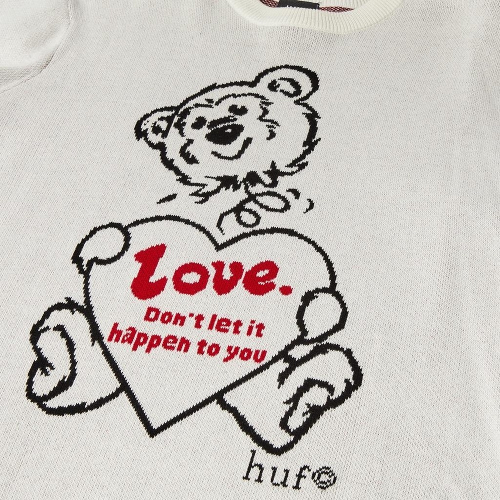 HUFBadNewsPulloverKN00463Bone-S