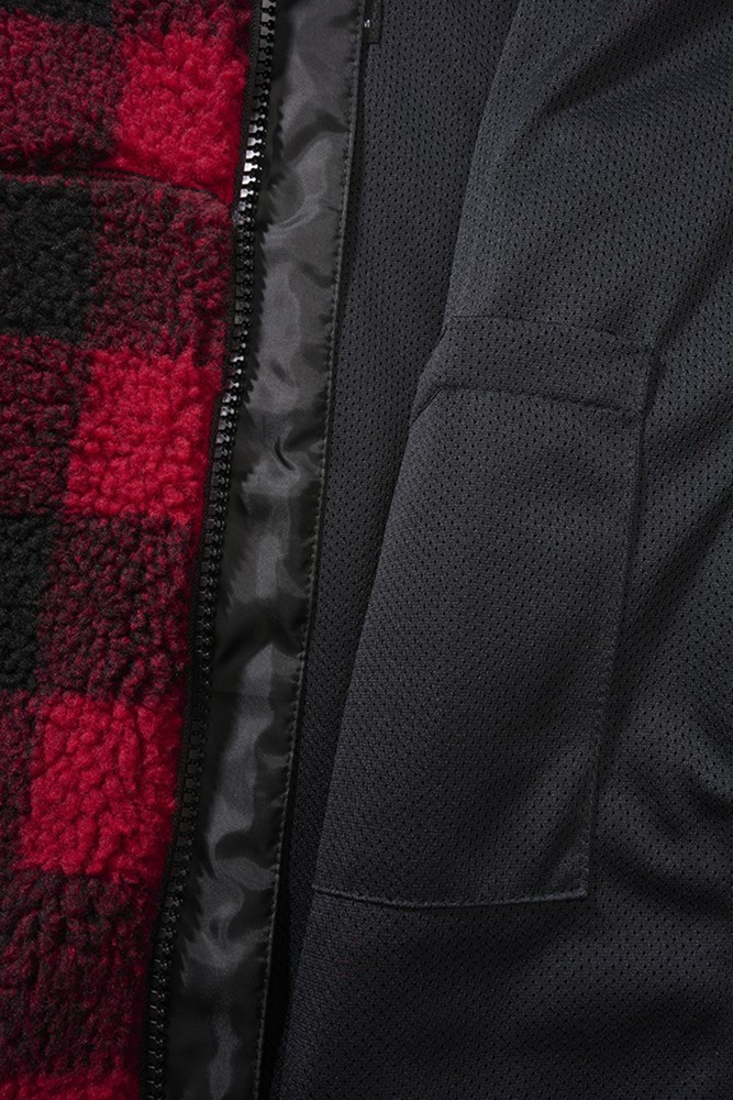 BranditWomenJackeLadiesTeddyfleecejackethoodRedBlack-XS