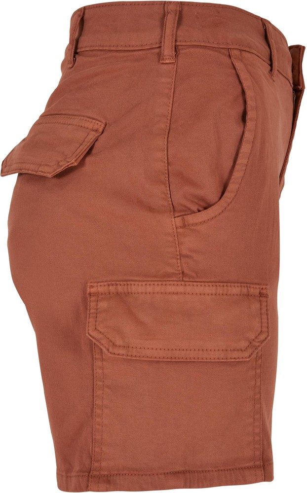 UrbanClassicsDamenLadiesHighWaistCargoShortsTerracotta-26