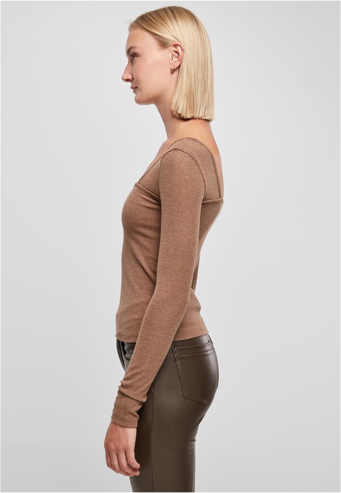UrbanClassicsDamenLadiesRibSquaredNecklineLongsleeve