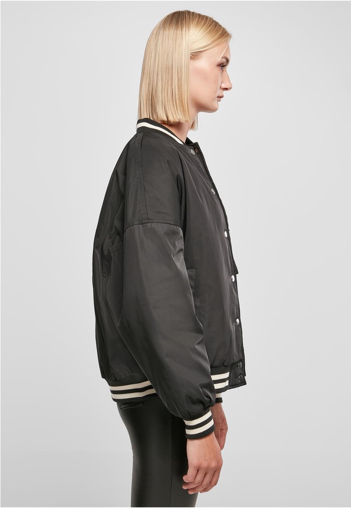 UrbanClassicsDamenJackeLadiesOversizedRecycledCollegeJacketBlack