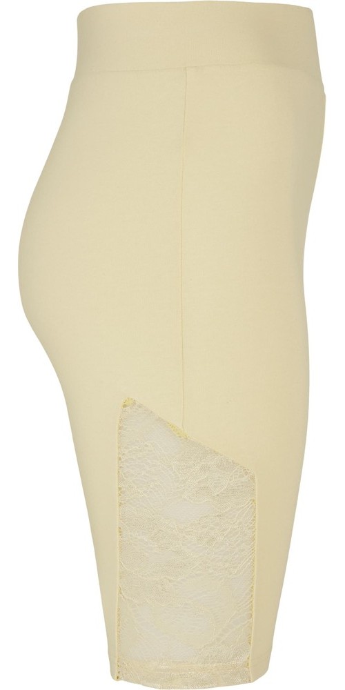 UrbanClassicsDamenLadiesHighWaistLaceInsetCycleShortsSoftyellow-3XL