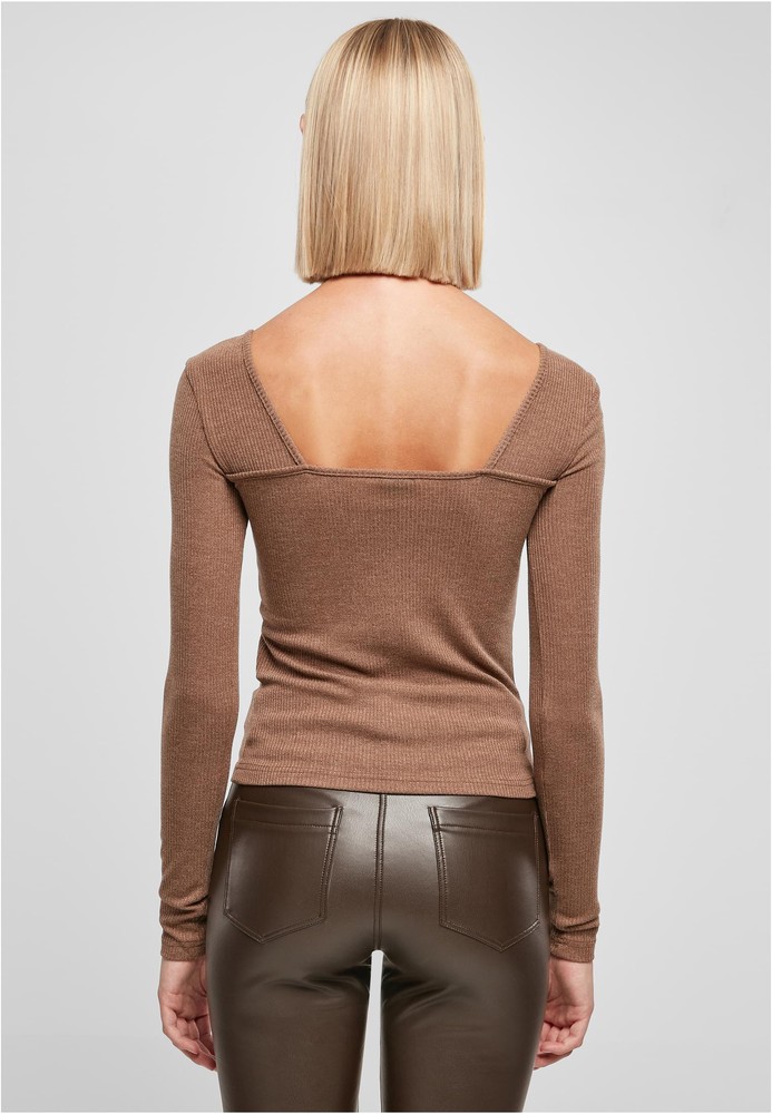 UrbanClassicsDamenLadiesRibSquaredNecklineLongsleeve