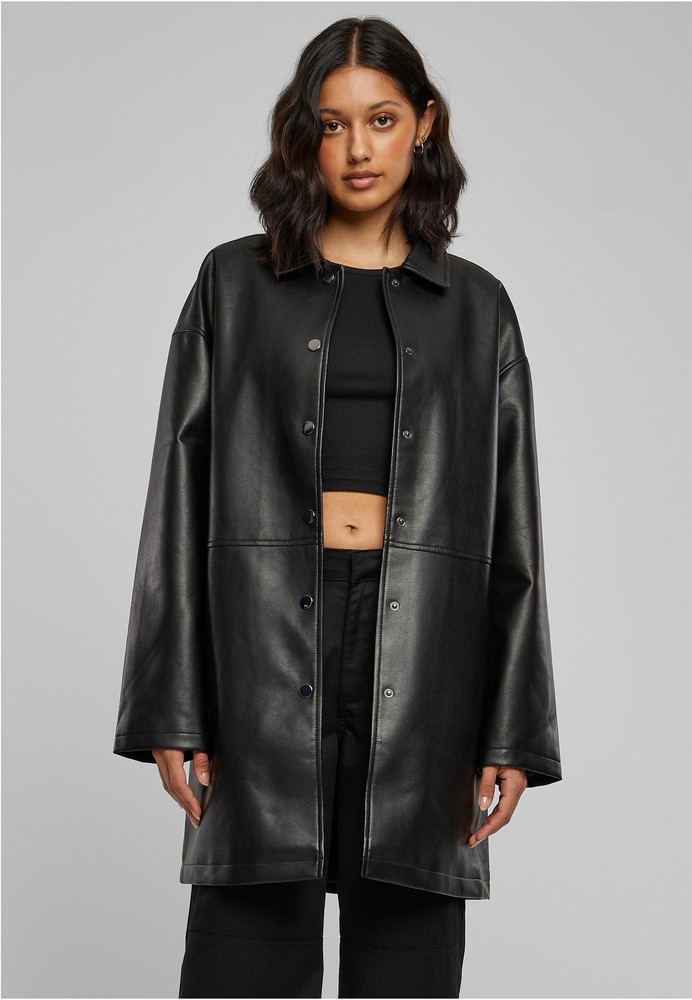 UrbanClassicsDamenMantelLadiesFauxLeatherCoat