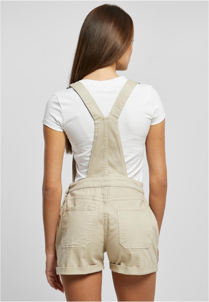 UrbanClassicsDamenLatzhoseLadiesOrganicShortDungareeOffwhiteRaw-3XL