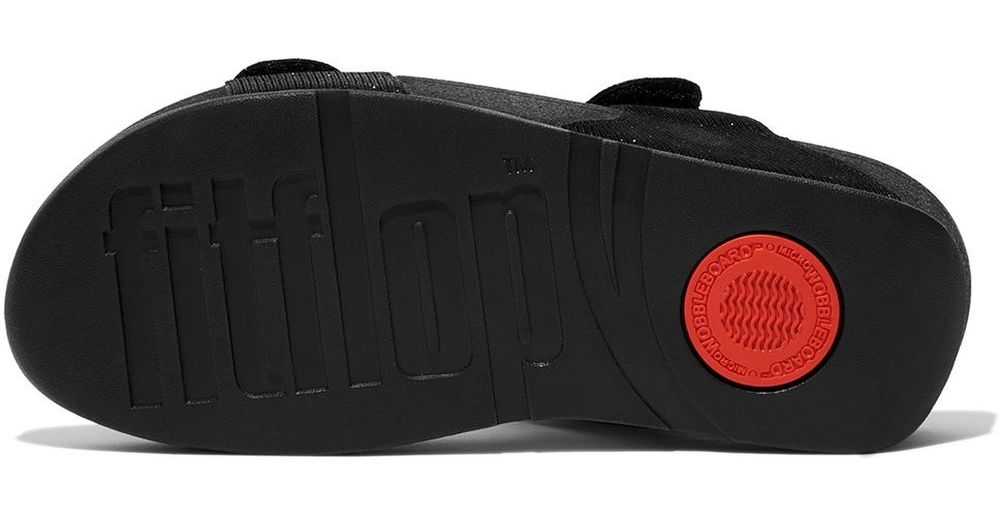 FitFlopDamenSandalenLuluAdjustableShimmerluxSlidesFZ9AllBlack-36