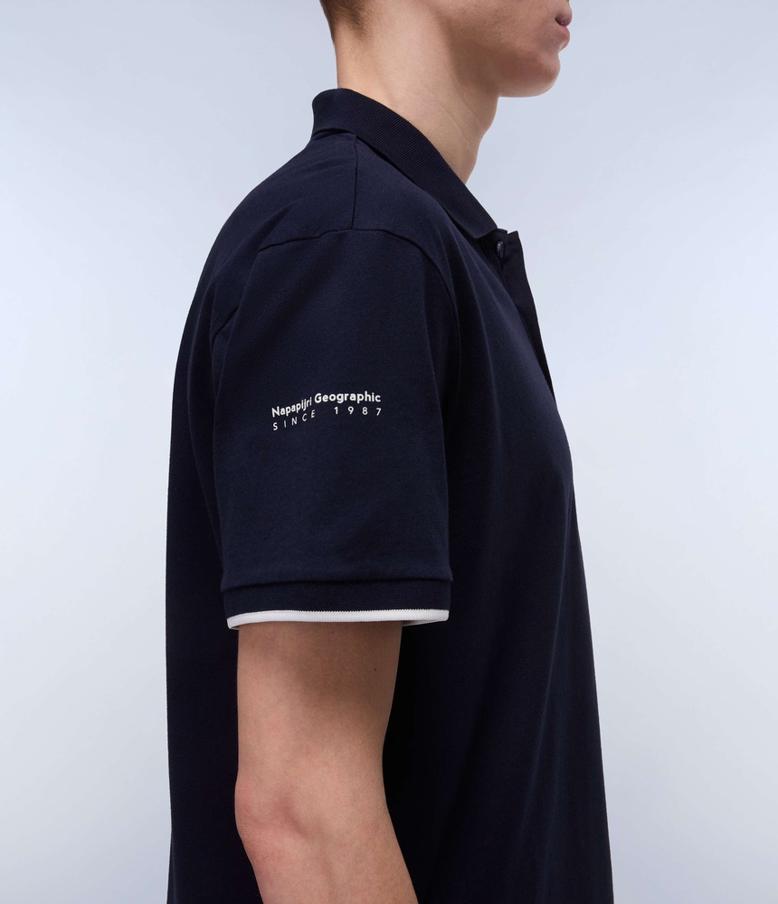 NapapijriPoloShirtE-BadgeSumNP0A4IDABlueMarine-XS