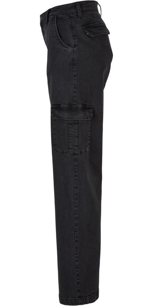 UrbanClassicsDamenHoseLadiesHighWaistStraightDenimCargoPants