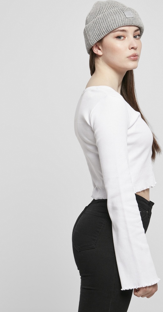 UrbanClassicsDamenCardiganLadiesCroppedRibCardiganWhite-3XL