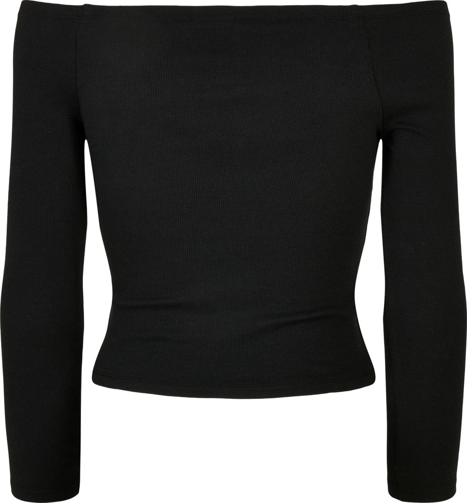 UrbanClassicsDamenLadiesOffShoulderRibLongsleeveBlack
