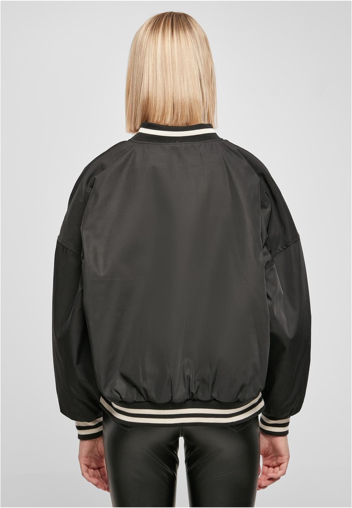 UrbanClassicsDamenJackeLadiesOversizedRecycledCollegeJacketBlack