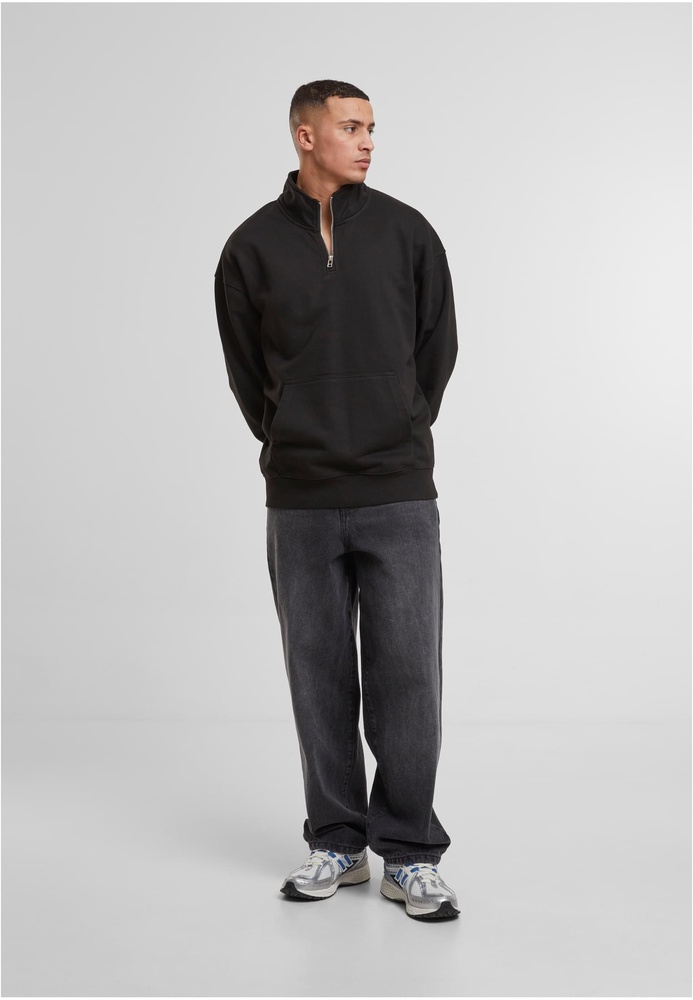 DEFPulloverZipperCrewneckDFCN147JetBlackWashed-L