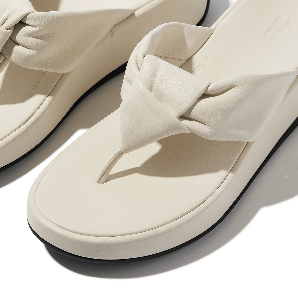 FitFlopDamenFlipFlopsF-ModeKnotSoft-LeatherFlatformToe-PostSandalsIY1ParisBeige-36