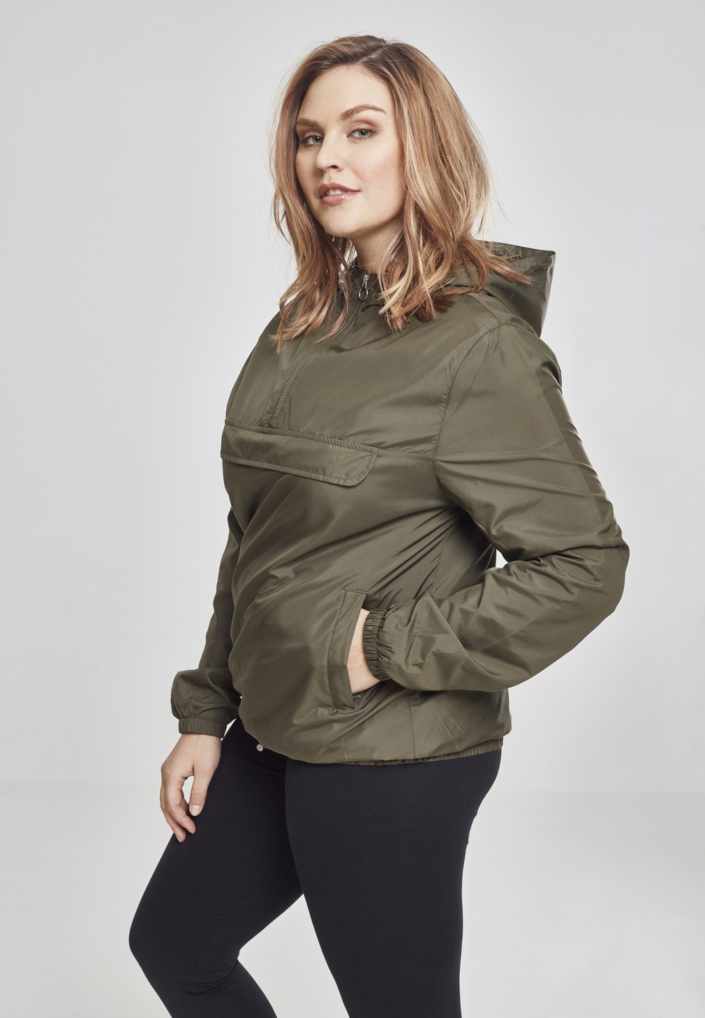 UrbanClassicsDamenPulloverLadiesBasicPullOverJacketDarkolive-3XL