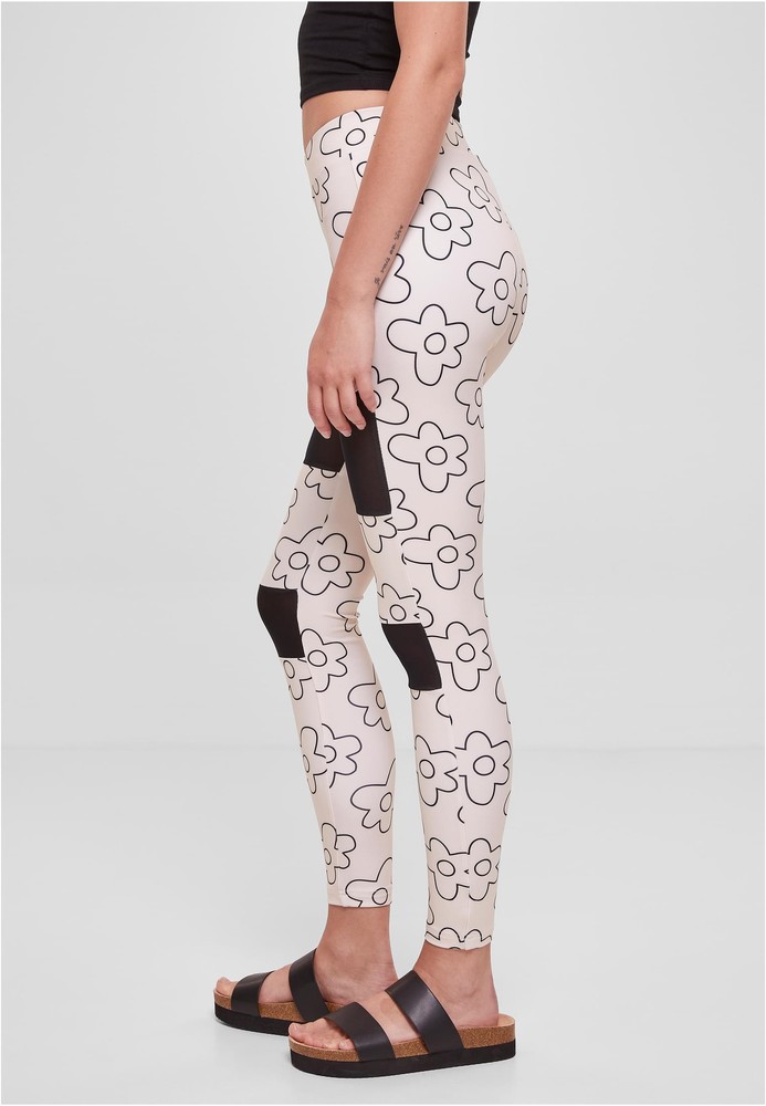 UrbanClassicsDamenLadiesTechMeshAOPLeggingsSoftseagrassflower-3XL