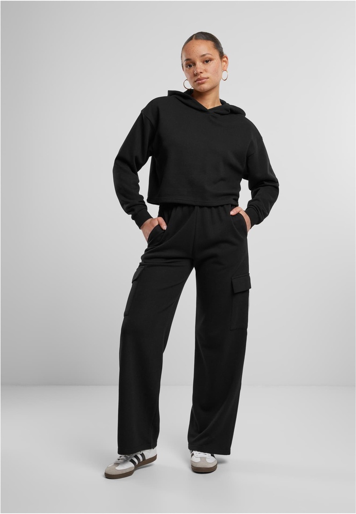 UrbanClassicsDamenLadiesOversizedCroppedLightTerryHoodieTB6854Black-3XL