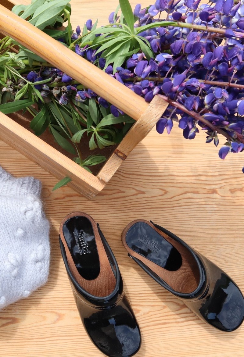 SanitaDamenOffenerClogWood-ClassicPatOpenBlack