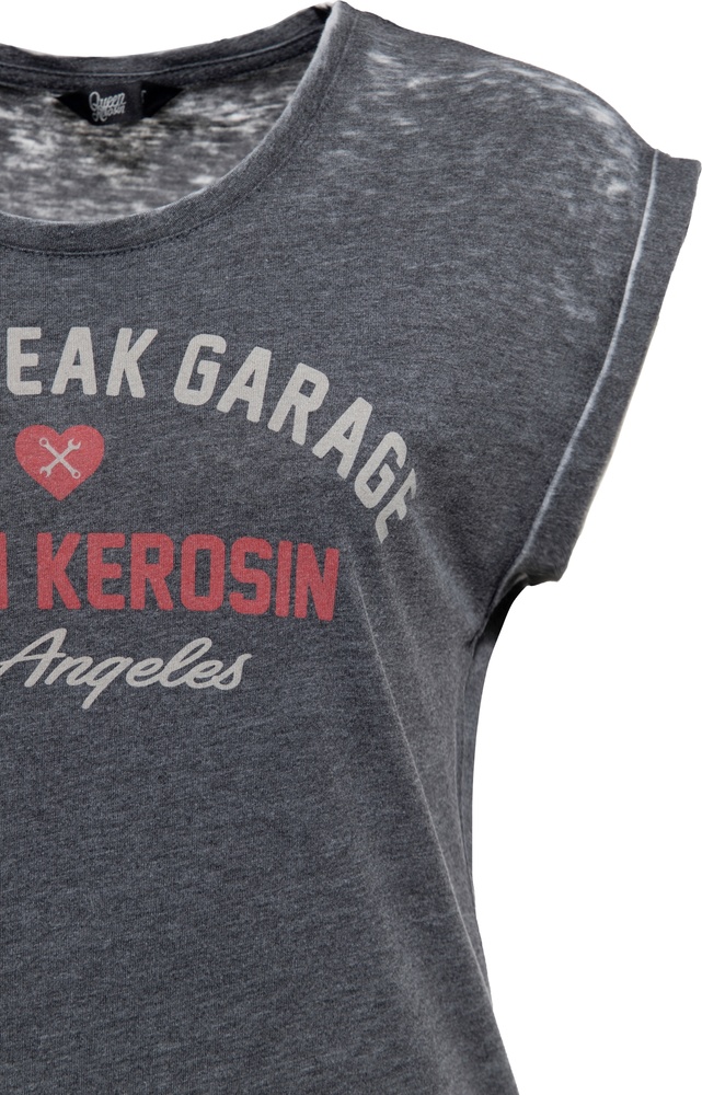 QueenKerosinDamenEnzymwashT-ShirtHeartbreakGarageQKI41014