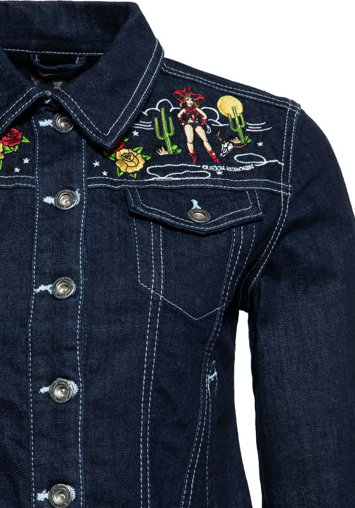 QueenKerosinDamenDenimJeansjackeDenim