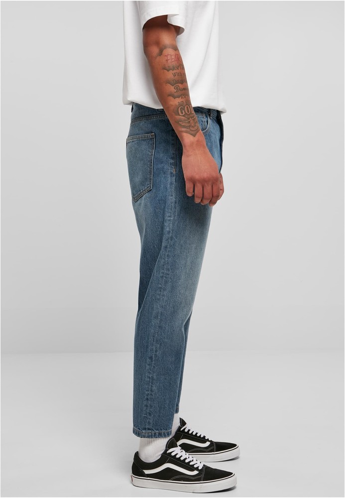 UrbanClassicsHoseCroppedTaperedJeansMiddeepblue
