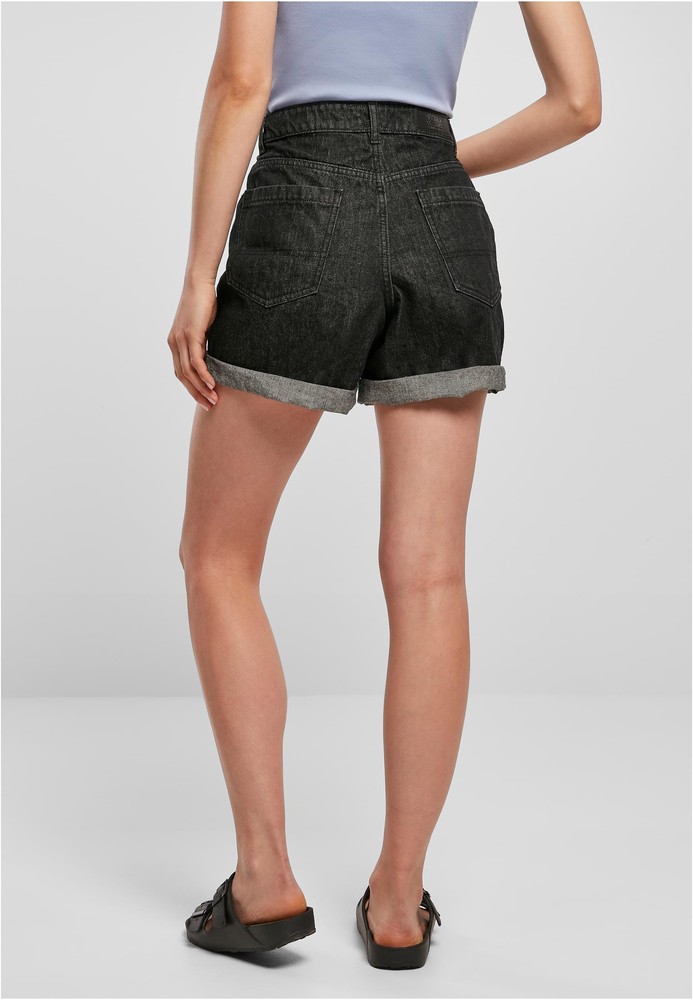 UrbanClassicsDamenLadiesHighWaistBoyfriendShortsBlackWashed-26