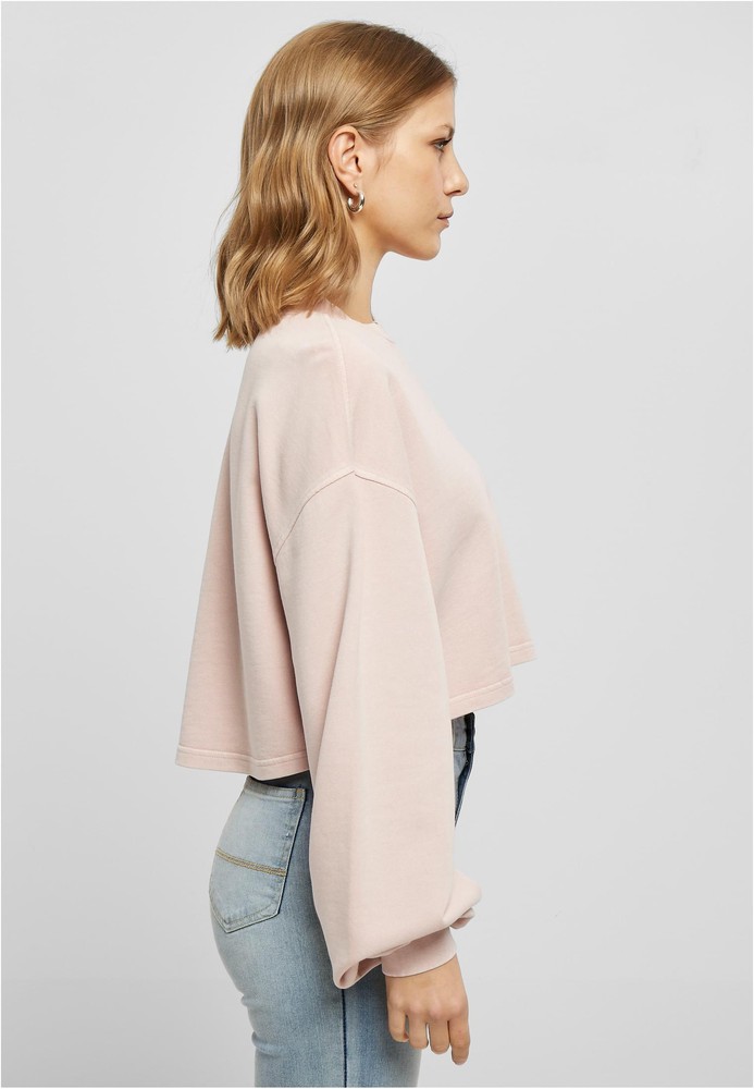 UrbanClassicsDamenLadiesCroppedSmallEmbroideryTerryCrewneckPink-3XL