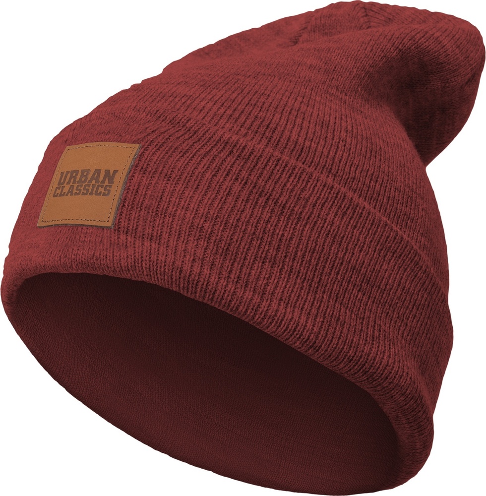 UrbanClassicsKinderMtzeLogopatchBeanieKids2-PackCharcoalBurgundy-110116