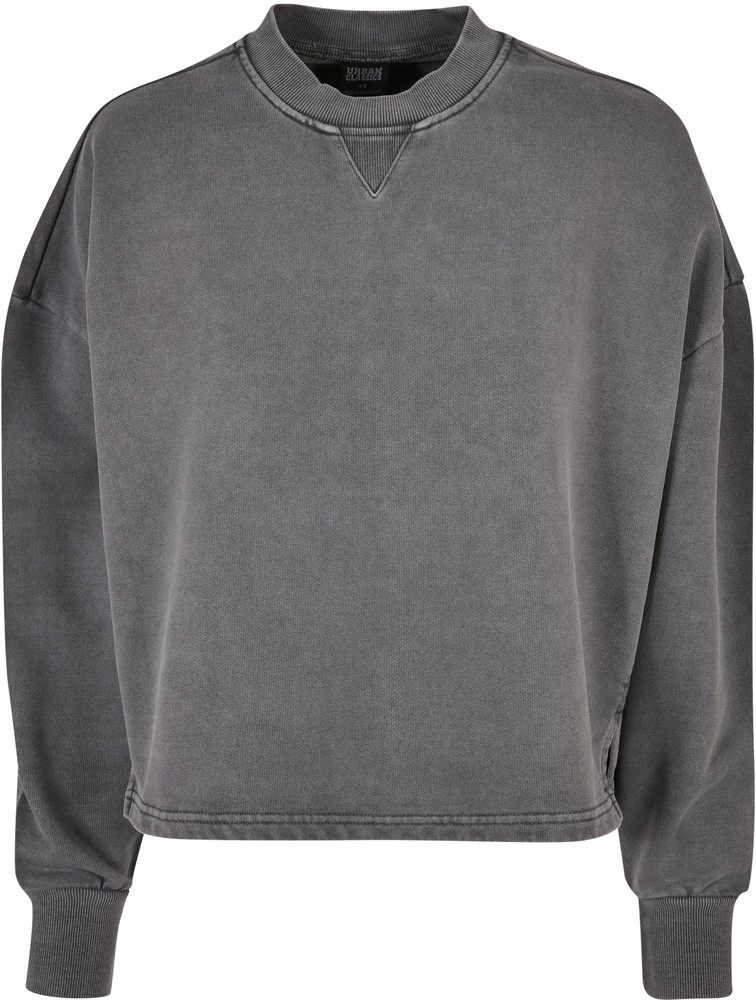 UrbanClassicsDamenSweatshirtLadiesHeavyTerryGarmentDyeCrewneckDarkshadow-3XL