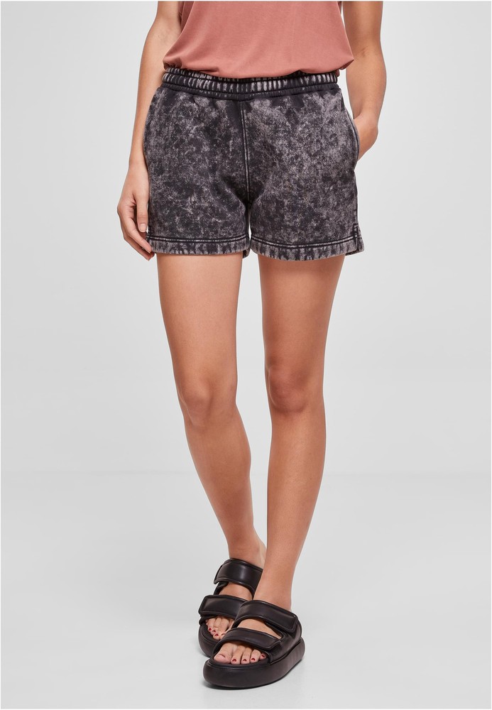 UrbanClassicsDamenLadiesTowelWashedSweatShortsBlack-3XL