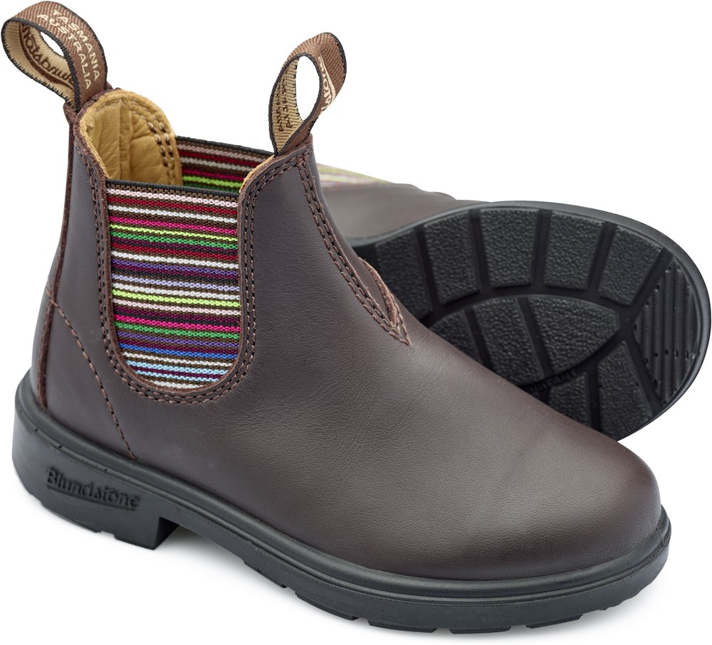BlundstoneKinderStiefelBoots1413LeatherElasticKidsBrownStripes