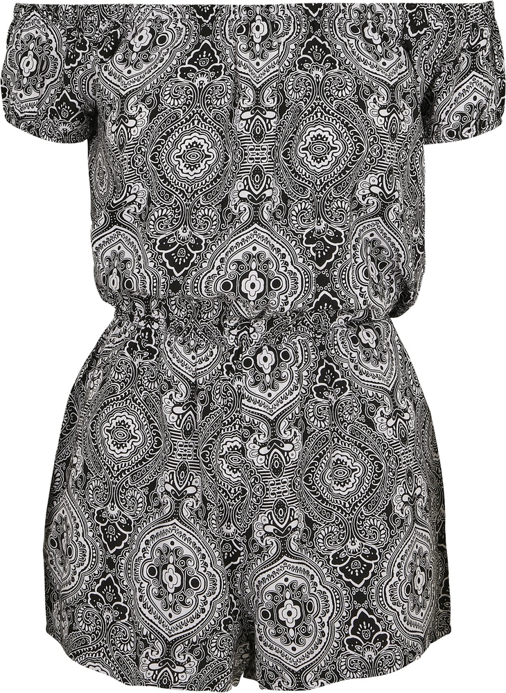 UrbanClassicsDamenOverallLadiesAOPOffShoulderShortJumpsuitTB3433