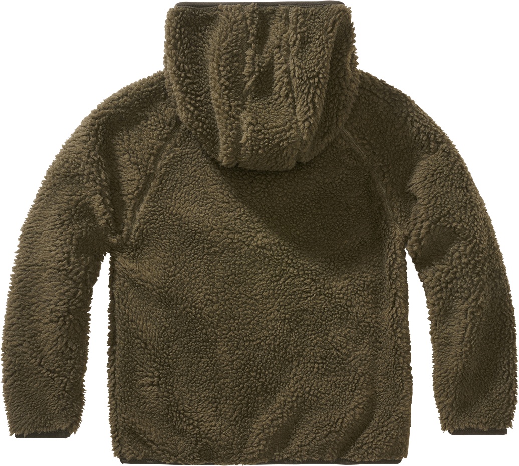 BranditKinderJackeKidsTeddyfleecejacketHoodOlive