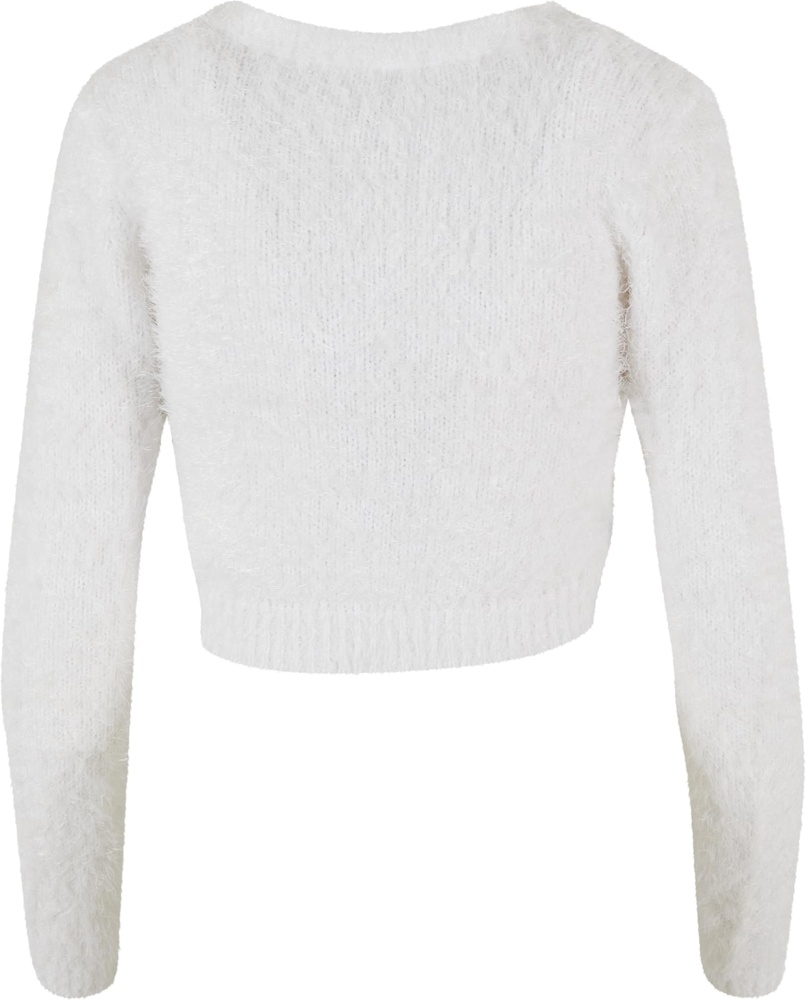 UrbanClassicsDamenLadiesCroppedFeatherCardiganTB5440White-3XL