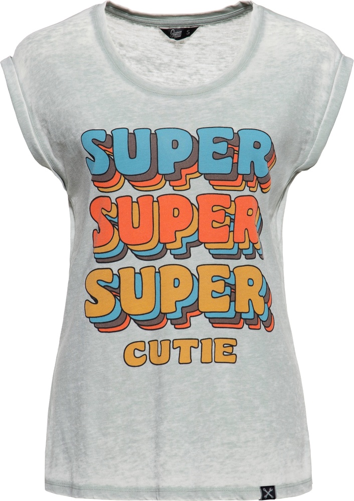 QueenKerosinDamenEnzymwashT-ShirtSuperSuperQKI41013