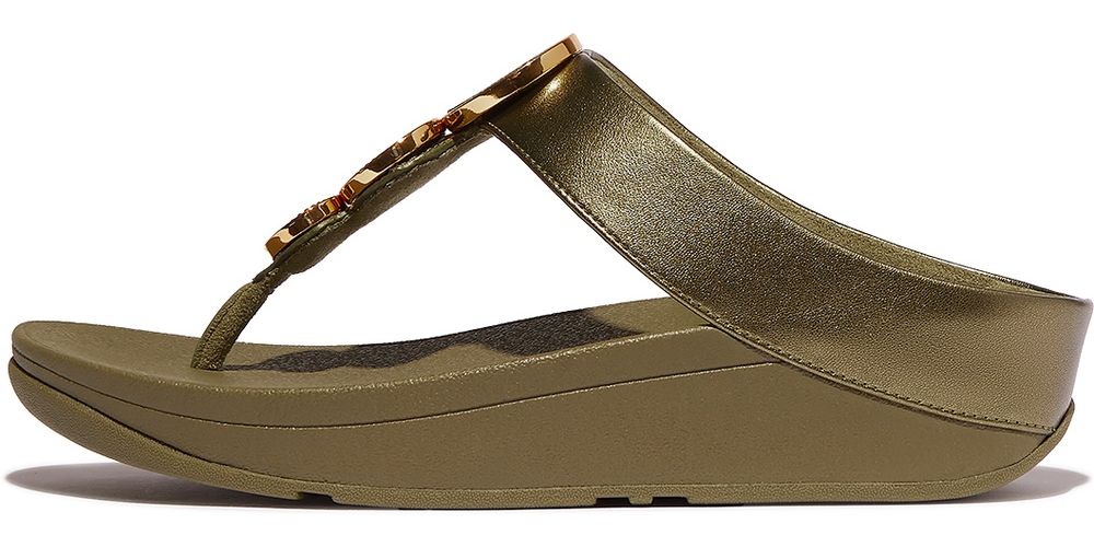 FitFlopDamenFlipFlopsHaloBead-CircleMetallicToe-PostSandalsHJ1Camo-Green-36