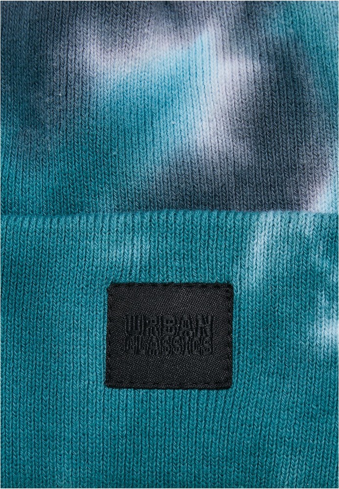 UrbanClassicsJungenMtzeTieDyeBeanieKidsGreyTeal-LXL