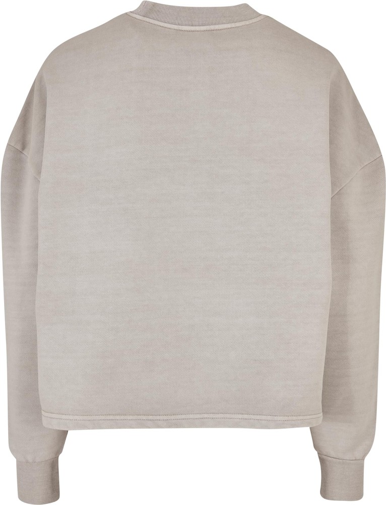 UrbanClassicsDamenSweatshirtLadiesHeavyTerryGarmentDyeCrewneckWarmgrey-3XL