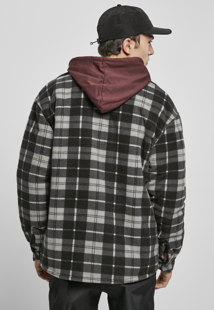 UrbanClassicsJackePlaidTeddyLinedShirtJacketBlackWhite-3XL